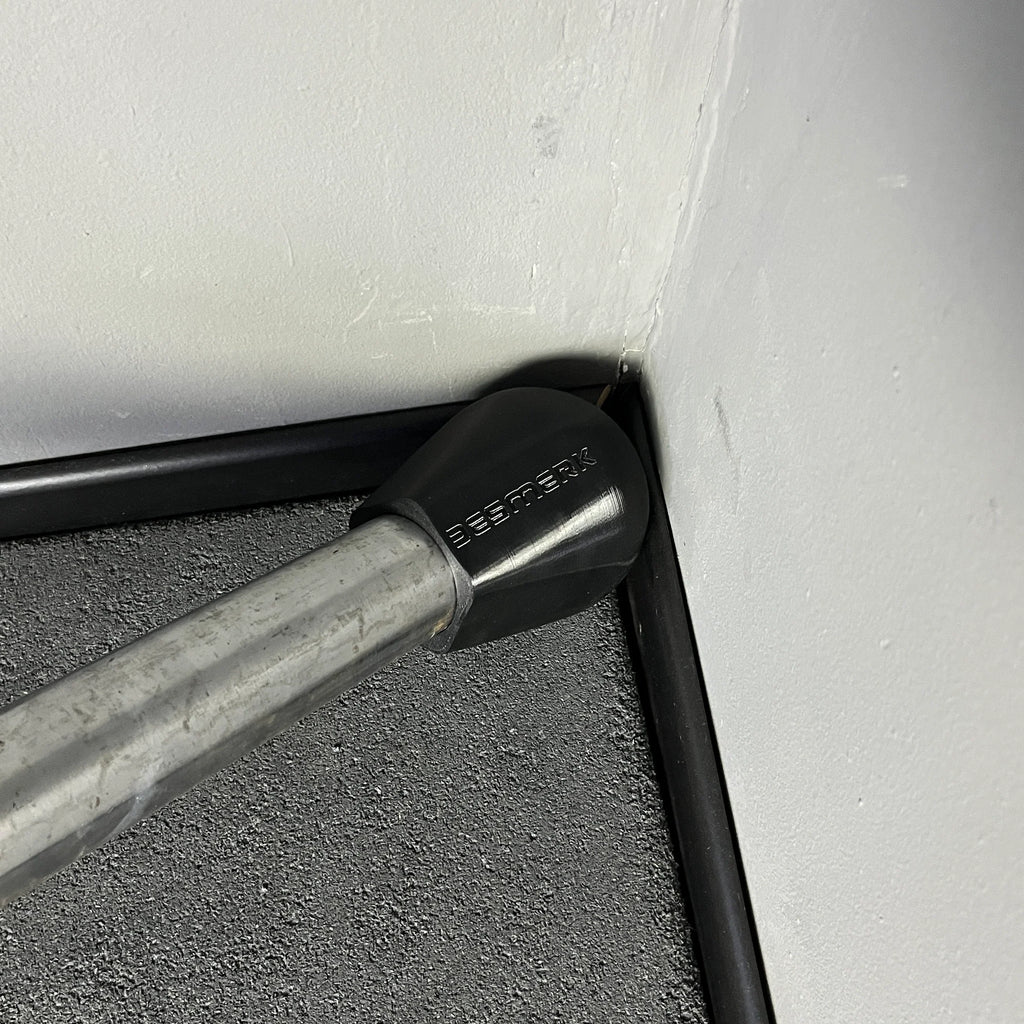 Landmine mounted to power rack in home gym